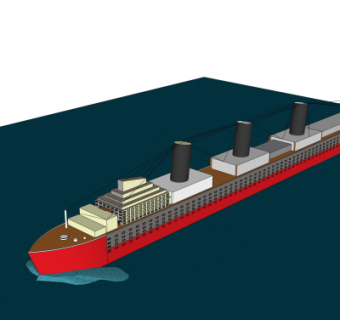 现代货轮su模型