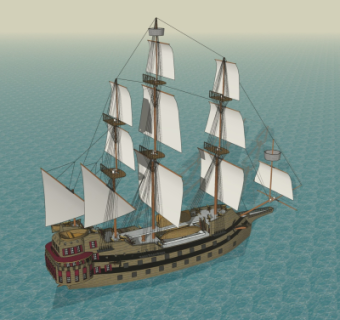 欧式帆船su模型