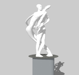 现代雕塑小品su模型