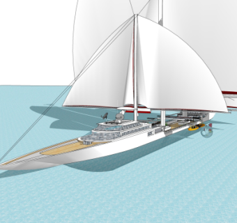 现代帆船su模型