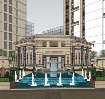 新古典会所su模型