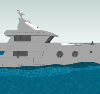 现代海船su模型
