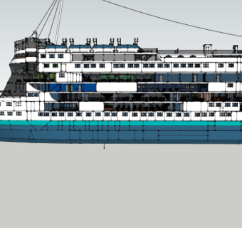 现代海船su模型