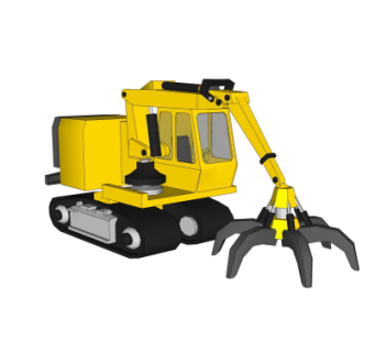 现代挖掘机su模型