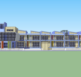 现代幼儿园外观su模型