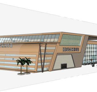 现代球馆su模型