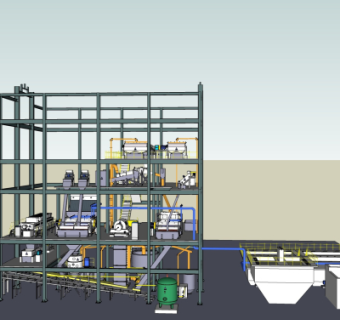 现代工业区外观su模型