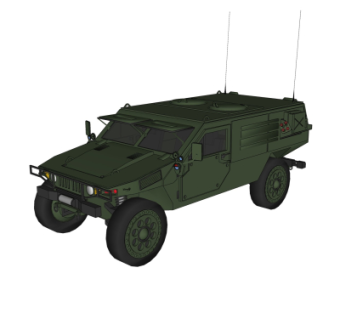 现代军用汽车su模型