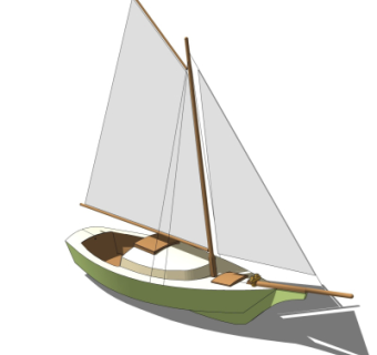 现代帆船su模型