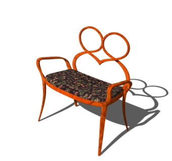 现代实木休闲椅su模型