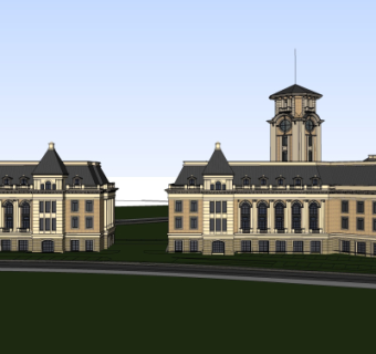 欧式住宅外观su模型