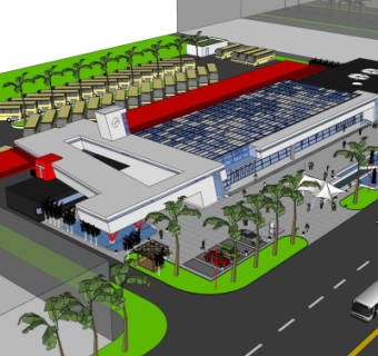 现代车站su模型