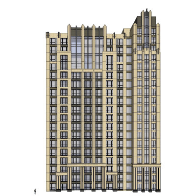 新古典高层公寓楼su模型