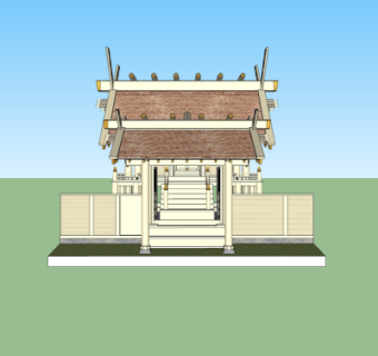 中式古建城楼su模型