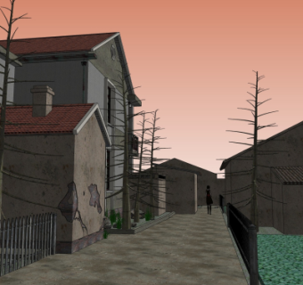 现代住宅外观su模型