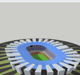 现代体育馆鸟瞰规划su模型
