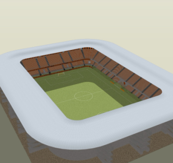 现代体育馆鸟瞰规划su模型