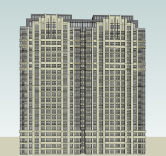 新古典高层公寓楼su模型