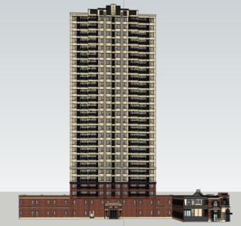 新古典公寓楼su模型