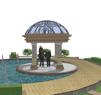 欧式凉亭su模型