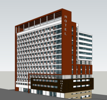 现代酒店su模型