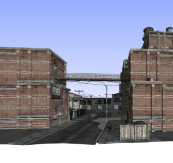 现代旧小区楼su模型