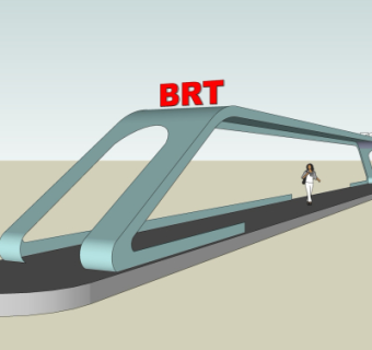 现代快速公交站台su模型
