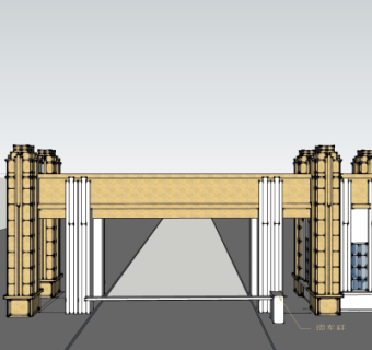 现代园林大门免费su模型