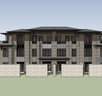 现代独栋住宅su模型