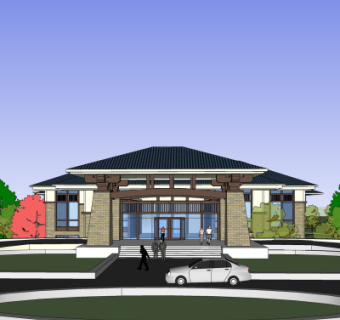 现代酒店su模型