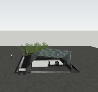 现代广场地下入口免费su模型