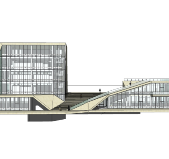 现代售楼处外观su模型