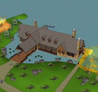 日式度假村鸟瞰规划su模型