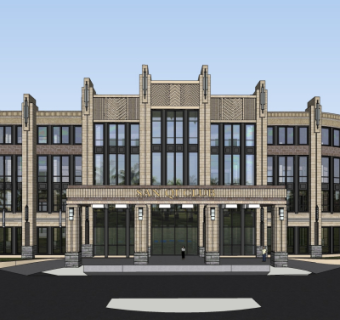 新古典酒店su模型