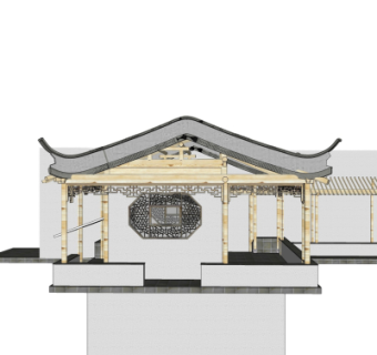 中式古建民房su模型