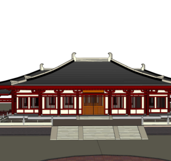 日式古庙su模型