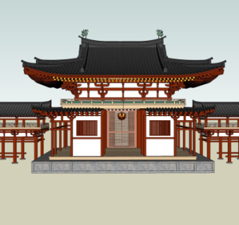 日式民房su模型