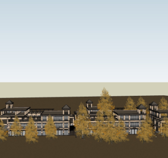 欧式商业街su模型