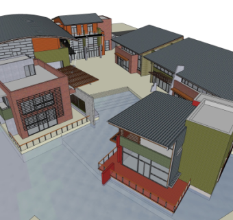 中式商业街su模型