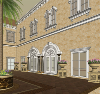 欧式酒店su模型