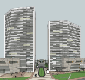 现代办公楼su模型