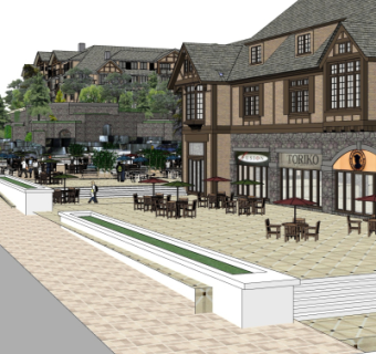 欧式沿街商业建筑su模型