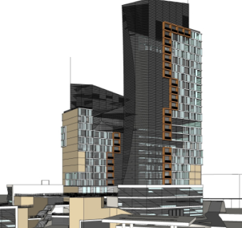 现代高层办公楼su模型