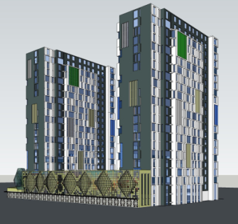 现代办公楼su模型