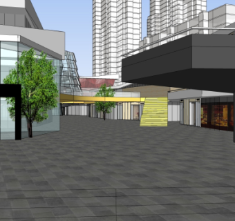 现代商业街su模型