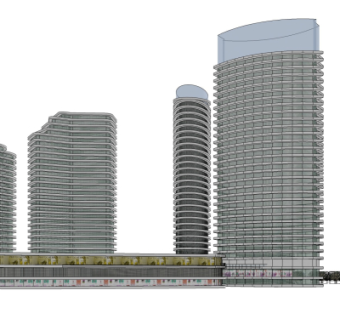 现代公寓楼su模型