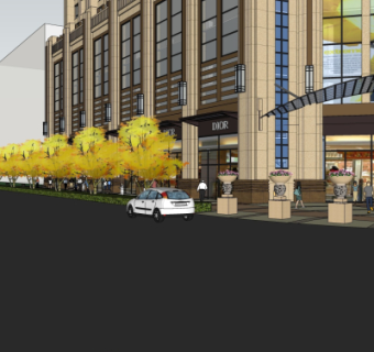 新古典沿街商业建筑su模型