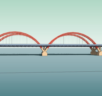 现代铁艺大桥免费su模型
