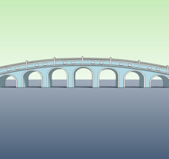 现代石拱桥免费su模型