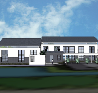 中式住宅外观su模型